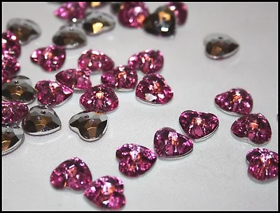 £2.39 • Buy Pink Or Clear Shiny Diamante 2 Hole Buttons For Cardigans, Crafts 12mm 