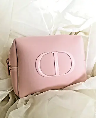 Christian Dior Makeup Travel Bag Pouch PINK Mirror Powder Case Brush Clinique BB • $21.99