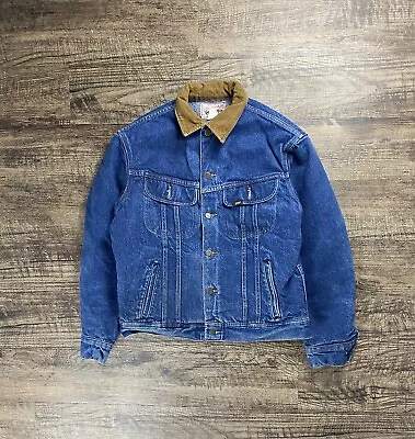 Vintage 80s Lee Storm Rider Denim Jacket Blanket Lined • $74.99