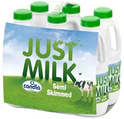 Candia Just Milk UHT Long Life Semi-Skimmed Fresh Milk - Pack Of 6 Bottles X 1L • £13.39