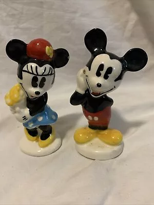 Disney Vtg Style Mickey & Minnie Mouse Salt And Pepper Shakers Made In Mexico • $14.99