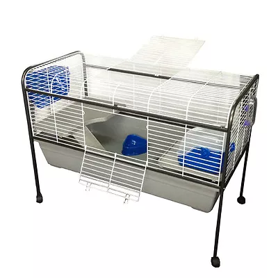 X-Large Metal Indoor Rabbit Guinea Pig Cage Hutch Stand Toilet 122x91x62cm • $180