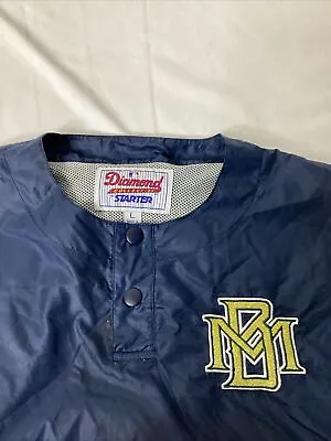 VTG Starter Diamond Men L Milwaukee Brewers Windreaker Jacket Short Sleeve  90s • $20