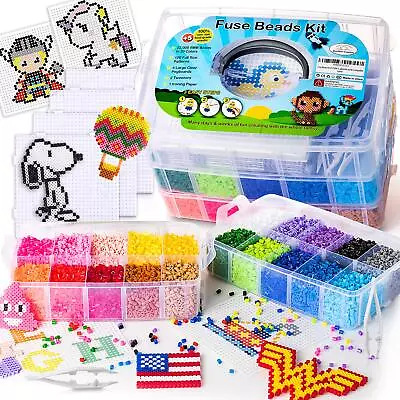 22000 5MM Fuse Beads Kit Fuse Melty Melting Beados Hama Bucket Melt Beads Kit St • $40.69