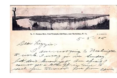 Postcard Martinsburg WV Potomac River Wetumpka Club House C1905 MS Burdette • $6.99