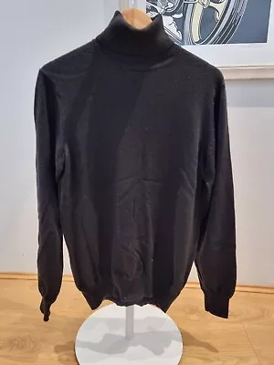 Piacenza Pure Cashmere Turtleneck Sweater In Black Size 48 • $270.23