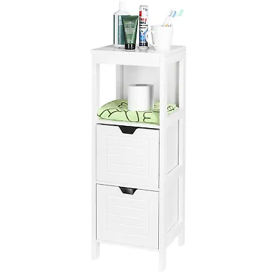 £40.99 • Buy Bathroom Floor Cabinet With Drawers Wooden Storage Unit Adjustable Shelves