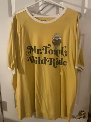 Disney World 50th Vault Collection Mr. Toad’s Wild Ride Adult Yellow T-Shirt 2XL • $49.99