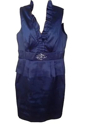 £20 • Buy Jessica Howard Bodycon Aline Blue Sleeveless Sequinned  Lined Dress Uk 14 Peplum