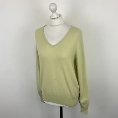 Isle 100% Cashmere Jumper Green Size Medium Women’s • £18.99