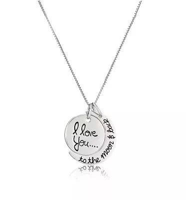 Exquisite Round Crescent Pendant “I Love You To The Moon And Back  Necklace 18” • $20.24