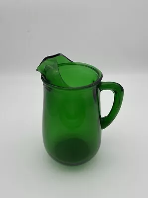 🧩Vintage Anchor Hocking Forest Green Glass 34oz Ice Lip Pitcher • $14.99