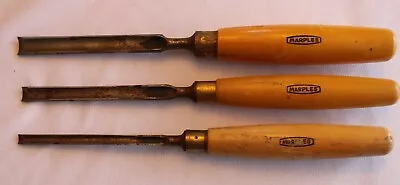 Set 3 Vintage Marples Wood Handle Carving Gouges Tools Chisels - 1/2  3/8  1/4  • $29.95