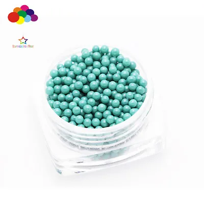 New 1000 Pcs Glass Mint Blue Micro Beads Small No Hole 1.5-2mm Nail Art Caviar • $0.99