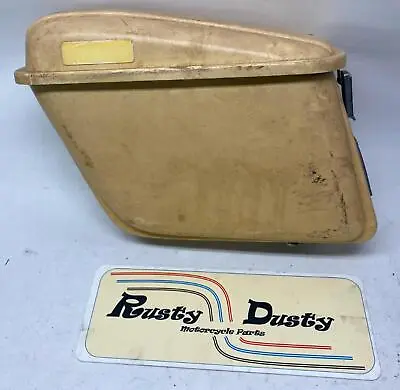 VINTAGE Cream Colored BATES RIGHT SIDE HARD LUGGAGE SADDLEBAG Harley Triumph • $89.99