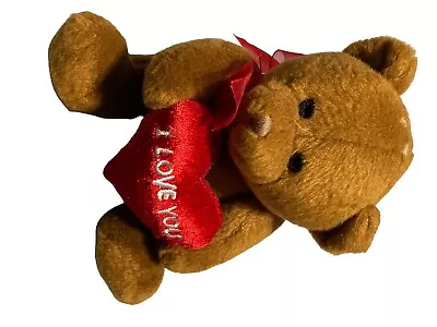 Anico Int'l Plush Brown Teddy Bear With Red I Love You Heart  Anniversary Bday • $9.49