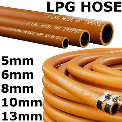 Lpg Hose Pipe Calor Gas Orange Propane Butane Bbq Caravan Hose Pipe & Hose Clips • £254.10