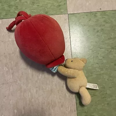 Rare Classic Pooh Bear GUND Pull Toy Red Balloon Musical Crib Toy • $29.99