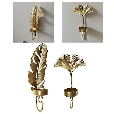 Leaves Wall Sconce Candle Holder Hanging For Living Room Bathroom Dining Room • £5.69