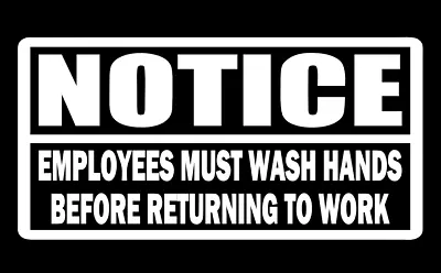 Notice Employees Must Wash Hands - Vinyl Decal Sticker Restaurant Food Service • $2.99