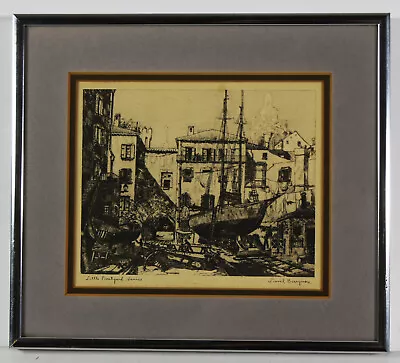 6  Vintage Etching Print Little Boatyard Venice Italy Town View Lionel Barrymore • $39.99