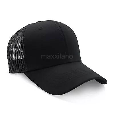 Baseball Cap Cotton Trucker Mesh Hat Snapback Adjustable Polo Style Visor Men • $7.95