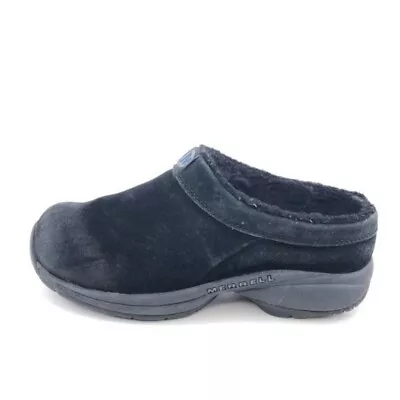 Merrell Primo Chill Slide Casual Shoes Womens Size 6 EUR 36 Black Leather Wool • $35