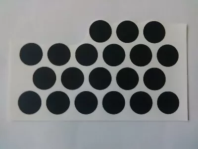 20 PVC SELF ADHESIVE STICK ON FURNITURE SCREW COVER CAPS 13mm Matt Black • £2.09