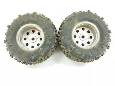 2x Vintage IMEX 2.2 Swamp Dawg 1/10 Monster Truck Tires On 12mm Hex Wheels Used • $18.99
