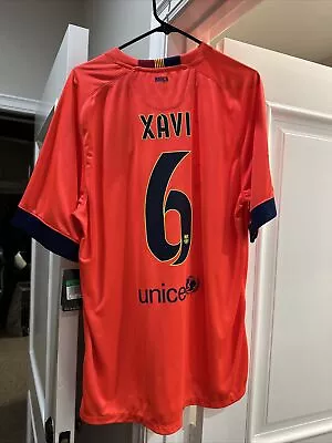 New FC Barcelona Away XAVI HERNANDEZ #6 Kit Camiseta Top Jersey 14/15 XL NWT • $179