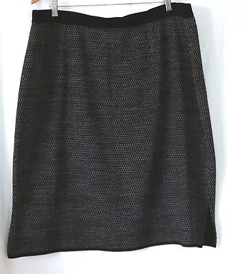 EXCLUSIVELY MISOOK Blck Color Fleck Acrylic Straight Skirt Side Slits  Sz 3X EXC • $39.99