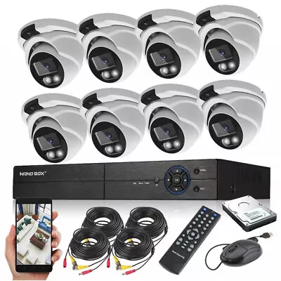 5mp Cctv Camera System 4k 4/8 Channel Dvr Outdoor Nightvision Home Security Kit • £59.99