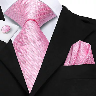 Paisley Mens Tie Set Silk Jacquard Necktie Pocket Square Cufflinks Set Formal Bu • $11.99