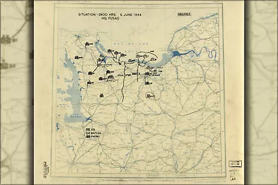 Poster Many Sizes; Map June 6 1944 Normandy Invasion D-day • $160.11