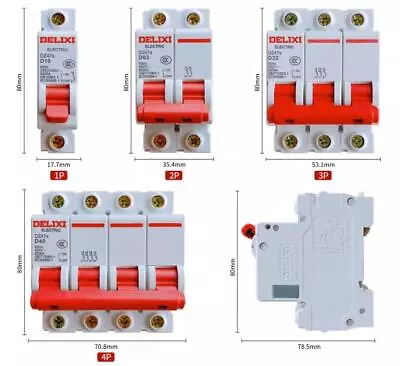 Delixi DZ47S Series Air-Switch Circuit Breaker D-Type  Brand • $16.41