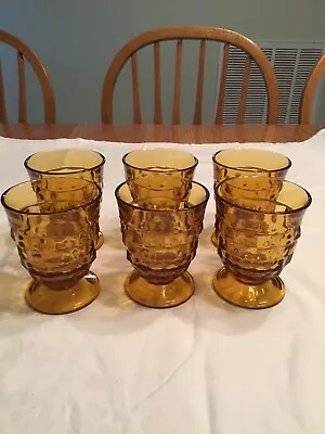 Vintage Whitehall Amber Indiana Glasses Set Of 6 Preowned Excellent Condition  • $49.99