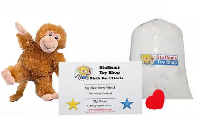 Make Your Own Stuffed Animal Mini 8 Inch  Cheeky  Monkey Kit - No Sewing Require • $16.88