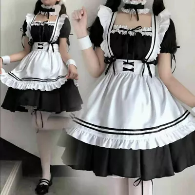 Women Waitress Party Maid Outfit Role Play Costume Black White Dress Uniform • $22.99