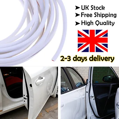 5M Car Door Edge Bumper Guard Protector Molding Rubber Strip Trim Decor White UK • £3.95