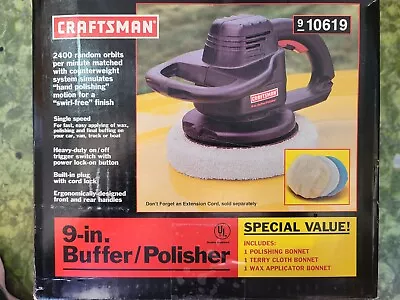$30 • Buy Craftsman 9-inch Buffer Polisher Electric 3000 RPM + EXTRAS Excellent Works