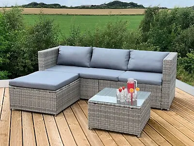 Victoria Rattan Garden Furniture Corner Sofa Lounge Set In/Outdoor Extra Wide • £349.95