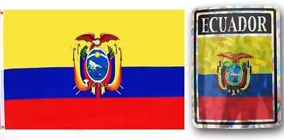  Wholesale Combo Set Ecuador Country 3x5 3’x5’ Flag And 3 X4  Decal • $11.88