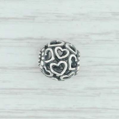 £55.72 • Buy New Authentic Pandora Open Your Heart Charm 790964 Sterling Silver Bead