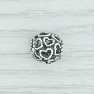 £55.72 • Buy New Authentic Pandora Open Your Heart Charm 790964 Sterling Silver Bead