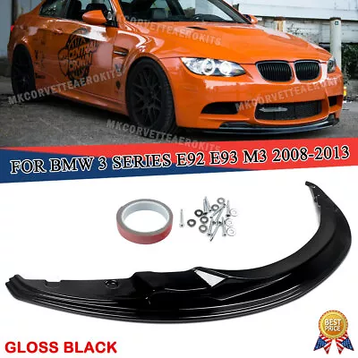 Front Lip Fits 08-13 BMW E92 E93 M3 Spoiler Splitter Perforamnce Style Glossy • $163.03