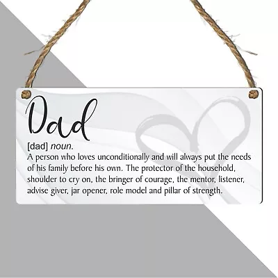 Wooden Sentimental Dad Meaning Plaque - Heartfelt Father's Day & Birthday Gift • £3.99