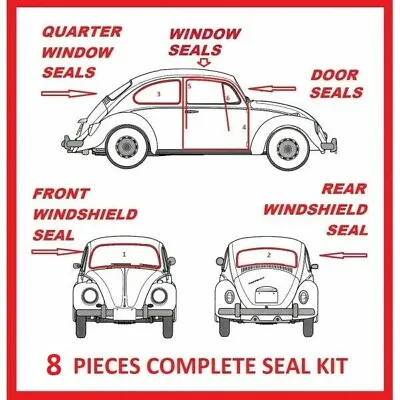 For Volkswagen VW BUG Beetle 1965 - 1971 Complete Seal Kit Windows Doors 8 PCS • $237.41