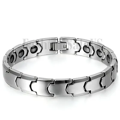 10mm Fashion Men's Wide Tungsten Carbide Magnetic Health Energy Chain Bracelets • $17.99