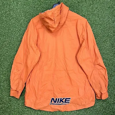 Vintage Nike Jacket Mens Large Orange Windbreaker Pullover Quarter Zip Golfer • $34.99