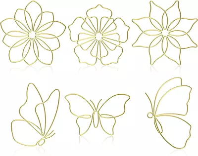 6 Pieces Metal Butterfly Wall Decor Art Hanging Decorations Wire Flowers Decals  • $31.99